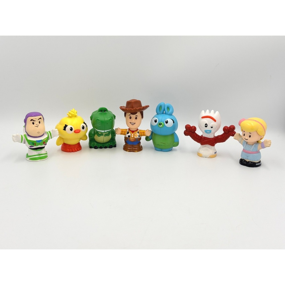 Fisher-Price Little People Toy Story 4 Figures Woody Buzz Rex 7pc Lot